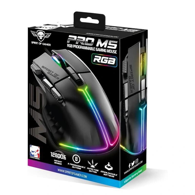 Spirit of Gamer Raton Souris Pro M5 Negro 6 Spirit of Gamer Raton Souris Pro M5 Negro - Imagen 4