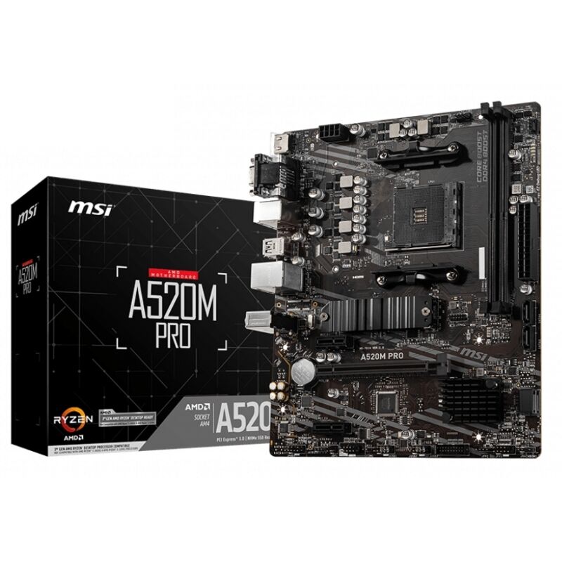 MSI Placa Base A520M PRO mATX AM4 3 MSI Placa Base A520M PRO mATX AM4