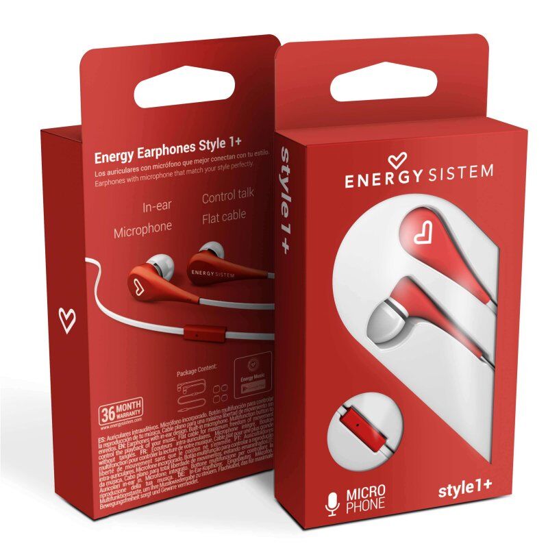 Energy Sistem Auricular Intrauditivo Style 1 Rojo 6 Energy Sistem Auricular Intrauditivo Style 1 Rojo - Imagen 4