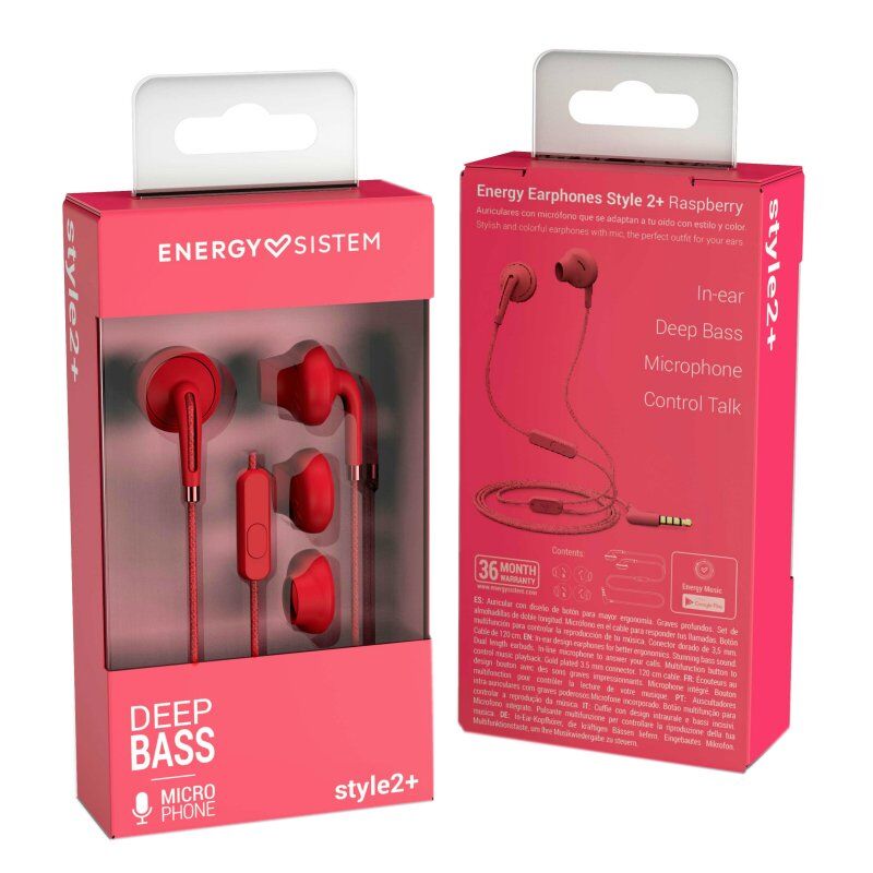 Energy Sistem Aur+Mic In ear Style 2+ Raspberry 6 Energy Sistem Aur+Mic In ear Style 2+ Raspberry - Imagen 4